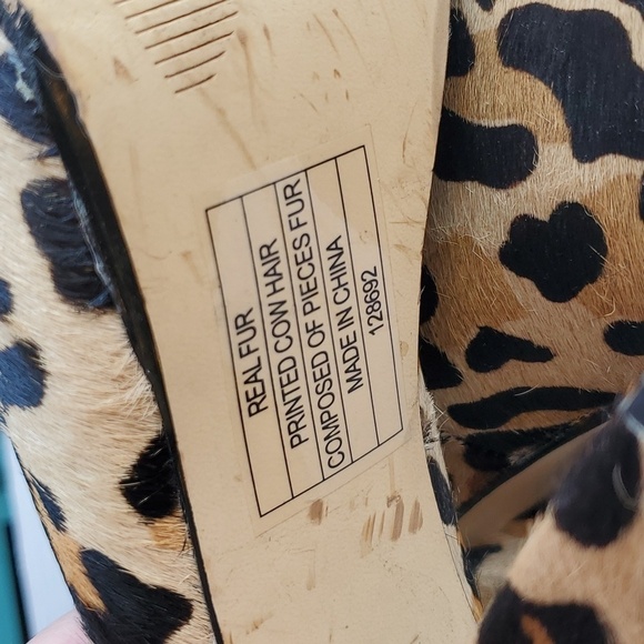 Steve Madden Leopard Print Cow Hair Platform Heels 8 - Picture 6 of 8